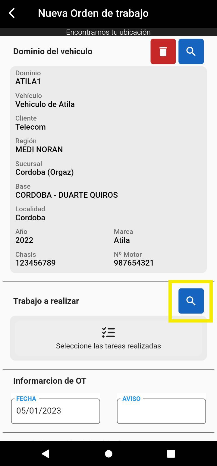 Vehículo confirmado