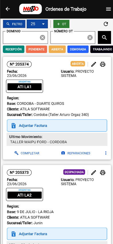 Lista de OTs